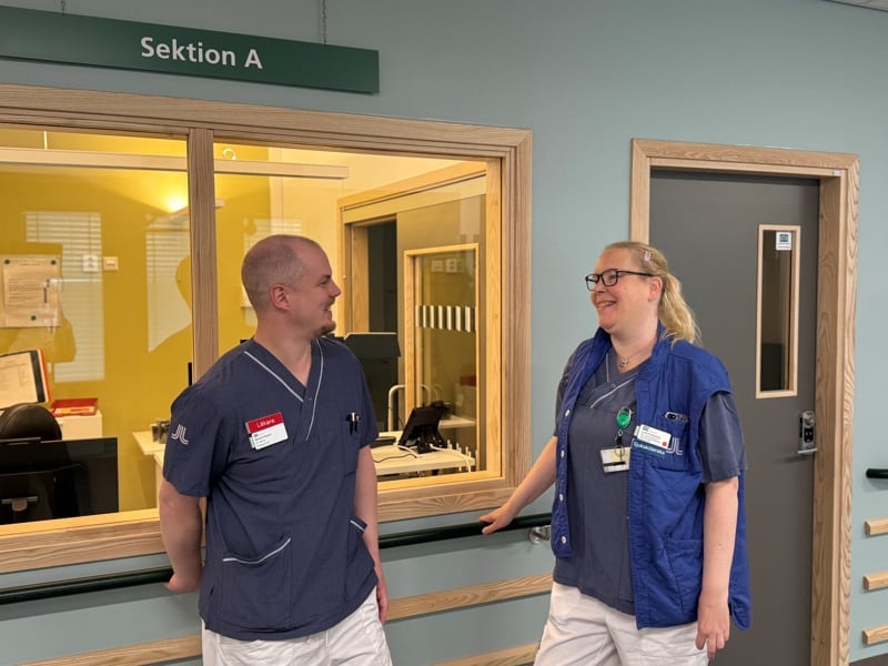 Mattias Ahlgren, ST-läkare och Linda Fantenberg, bitr. vårdenhetschef och ledningssjuksköterska, akuten.