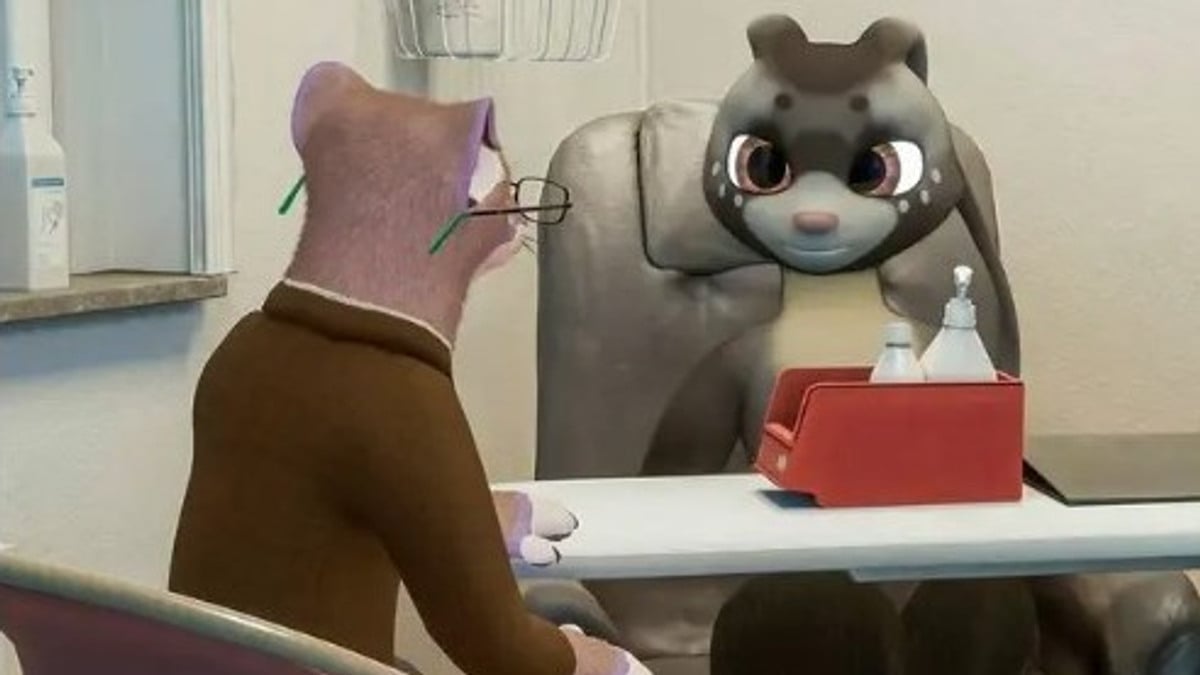 Två animerade figurer från en film om njurtransplantation.